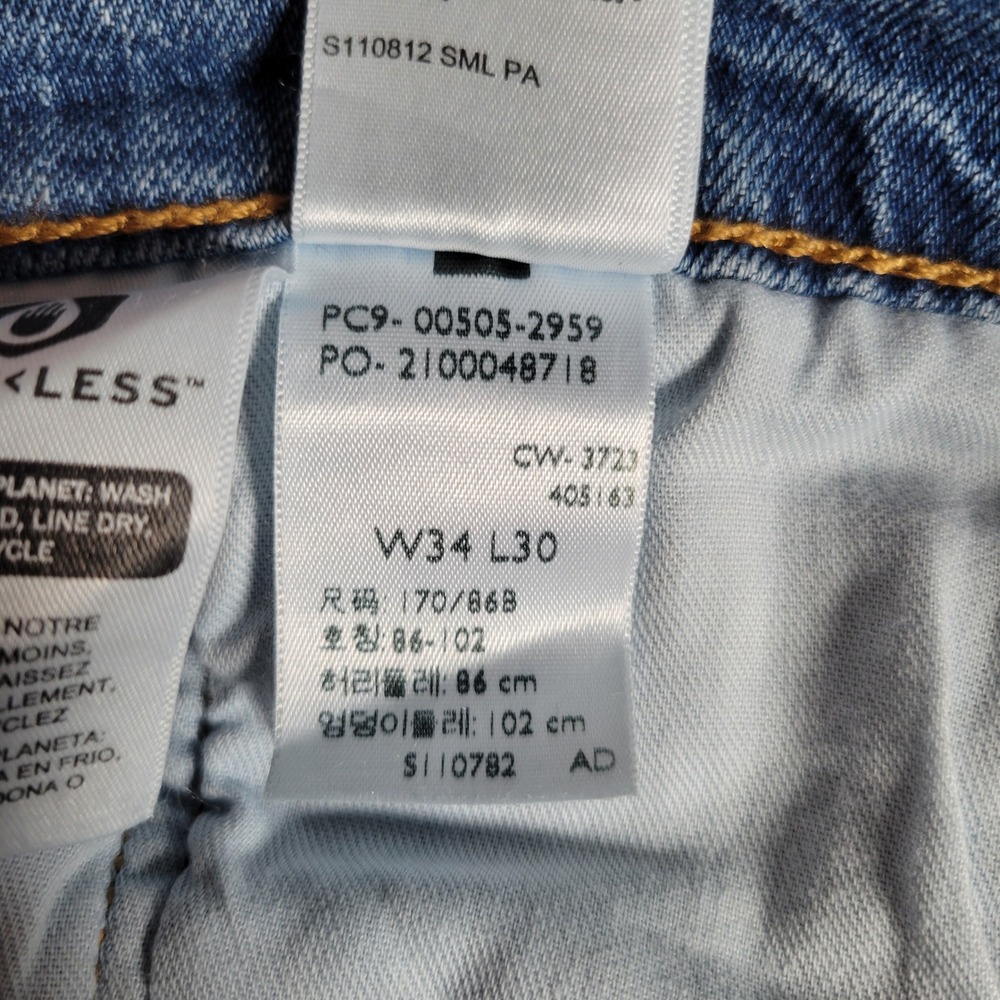 Levi's 505 Regular Fit Jeans Mens 34x30 Blue Medium Wash Straight Leg 00505-2959 - Picture 8 of 15